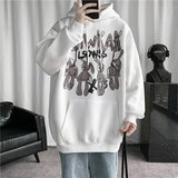 Men Hoodie Rabbit Printed Casual Hooded Sweater Men's Spring and Autumn Loose