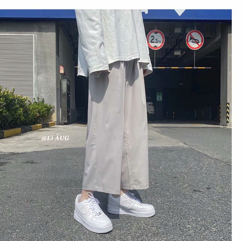 Men Sweatpants Men's Ice Silk Trendy Casual Pants Loose