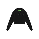 Women Sweater Lapel Sweater Women's Beauty Long Sleeve Short Spring Autumn Knitwear