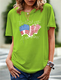 Women's Independence Day T Shirt Pattern Printed Short-Sleeved T-shirt