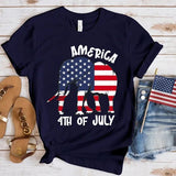 Women's Independence Day T Shirt round Neck Short Sleeve T-shirt Women's Top