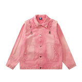 Men Denim Jacket Patterned Denim Jacket Men's Stitching Denim Clothes Jacket Autumn