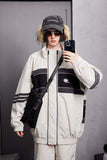 Unisex Jacket Fall Contrast Color Zipped Sports Coat