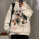 Men Hoodie Cartoon Hooded Sweatshirt Men Spring Autumn West Coast Fashion Brand Coat