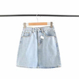 Women Skirt Spring and Summer Simplicity Vintage Denim Skirt