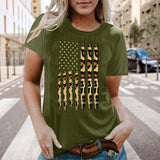 Women Independence Day T Shirt Printed Short-Sleeved Top Female Summer
