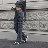 Women Cargo Pants Jeans for Women Baggy Straight Trousers