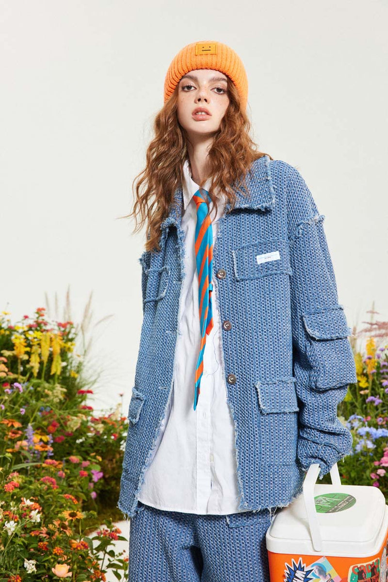 Unisex Jacket Autumn Texture Denim Jacket Women's Clothing