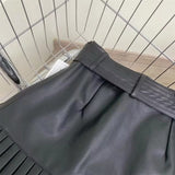 Women Skirt Fall Women's Clothing Fashion Casual PU Leather Skirt