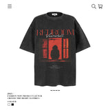 American vintage street T-shirt men's vintage cotton summer men's and women's