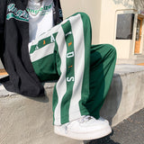 Men Sweatpants Patchwork Stripes Men Spring Loose Sports and Leisure