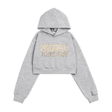 Women Hoodie Cropped Hoodie Women's Autumn Leisure Long Sleeve Top
