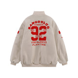 Men Cotton Padded Jacket Coat Embroidered Quilted Baseball Uniform Jacket Men's Autumn and Winter Loose Casual Cotton-Padded Jacket