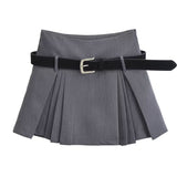 Women Skirt Preppy Style High Waist Spring and Summer Skirt Pantskirt