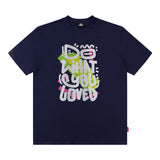 Men T Shirt Fashion Brand Letter Graffiti T-shirt Men and Women Couple Loose Short Sleeve