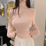Women Long Sleeve Shirt Short Autumn and Winter Knitwear Sweater