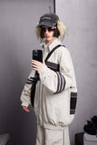 Unisex Jacket Fall Contrast Color Zipped Sports Coat