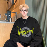 Men Hoodie Sweater Men's Autumn Leisure Vintage Loose-Fitting Non-Hoodie Coat