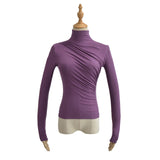 Women T-Shirt Bottoming Shirt T-shirt Slim Long Sleeve Top Women