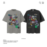 American vintage street T-shirt pure cotton retro men's and women's summer loose