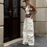Women Cargo Pants Overalls Women's Casual Wide-Leg Pants Trousers