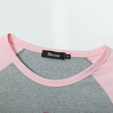 Women Long Sleeve T-Shirt Long Sleeve T-shirt for Girls Fall Color-Blocking Casual Short