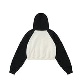 Women Hoodie Cropped Hoodie Girls Autumn Loose Long Sleeve