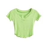 Women T-Shirt Slim V-neck Short Sleeve T-shirt