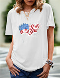 Women's Independence Day T Shirt Pattern Printed Short-Sleeved T-shirt