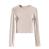 Women T-Shirt Long-Sleeved T-shirt Fall Slim Fit Bottoming Shirt