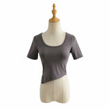 Women T-shirt Summer round Neck Short Sleeves T-shirt Top