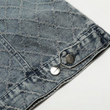 Men Denim Jacket Washed Do the Old Cowboy Sweatshirt Plaid Stitching Design Hooded Pullover