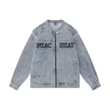 Men Denim Jacket Men's Washed Denim Jacket Vest