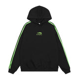 Men Hoodie Embroidered Sports Sweater Men's Autumn and Winter Pullover Sleeves with Stripes Loose Multicolor Hooded
