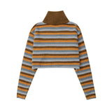 Women Sweater Stand Collar Knitted Women's Autumn Letter Sweater Coat
