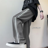 Men Sweatpants Ice Silk Pants Men's Stitching Sports Pants Loose