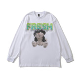 Men Long Sleeve Shirt Vintage Portrait Printing Long Sleeve T-shirt Men Loose