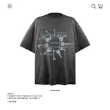 American vintage street T-shirt pure cotton men's and women's summer loose half-sleeves