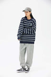 Unisex Sweater Autumn Pinstripe round Neck Sweater