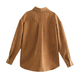 Women T-Shirt Shirt Lapel Casual Cardigan Loose Top