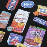 Men Hoodie Fun Snacks Graphic Print Crew Neck Sweatshirt