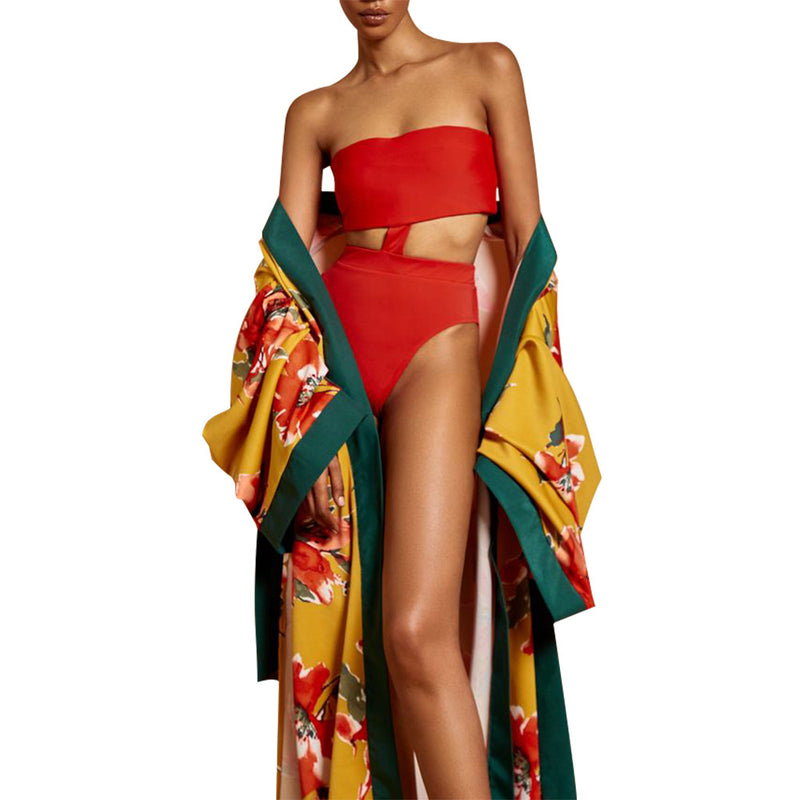 Jungle Print Maxi Dress Printed Jacket