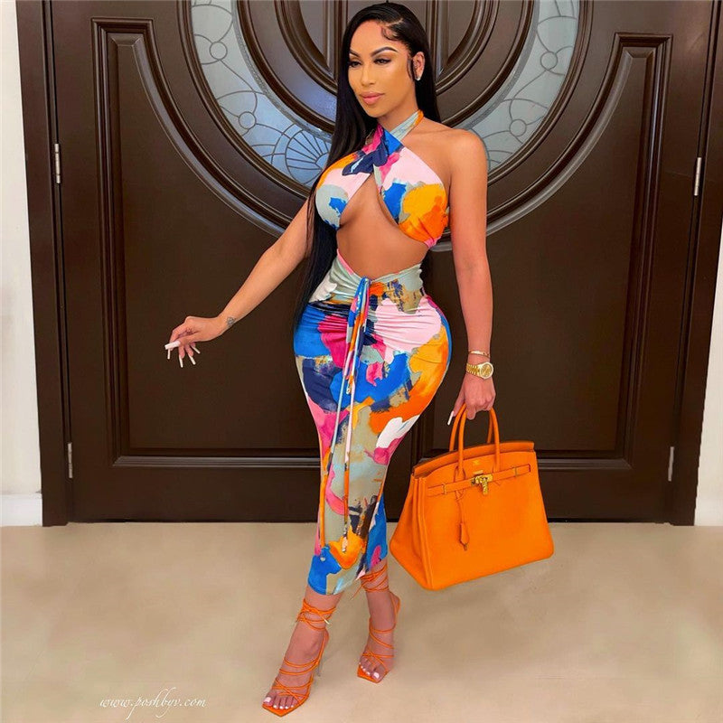 Women Desses Top and Skirt Suit Female
