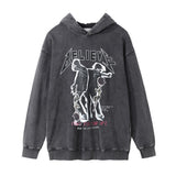 Men Hoodie Hooded Sweater Men's Hip Hop Ins American Style Loose Distressed