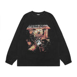 Men Long Sleeve Shirt Retro Fashion Brand Long Sleeve T-shirt Men and Women Distressed Bottoming Top