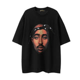 Men T Shirt West Coast Hip Hop Retro Printed Casual Short Sleeve T-shirt Men and Women