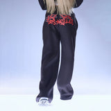 Women Cargo Pants Printed Sweater Suit Autumn and Winter Women's Loose