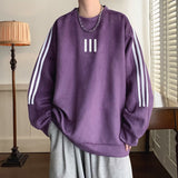 Men Hoodie Suede round Neck Sweater Men's Spring and Autumn Retro
