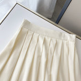 Women Skirt Summer Vintage Artistic Mid-Length Pleated Skirt