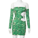 Woman Dresses Women's Spring Long Sleeve Printed Short Dress